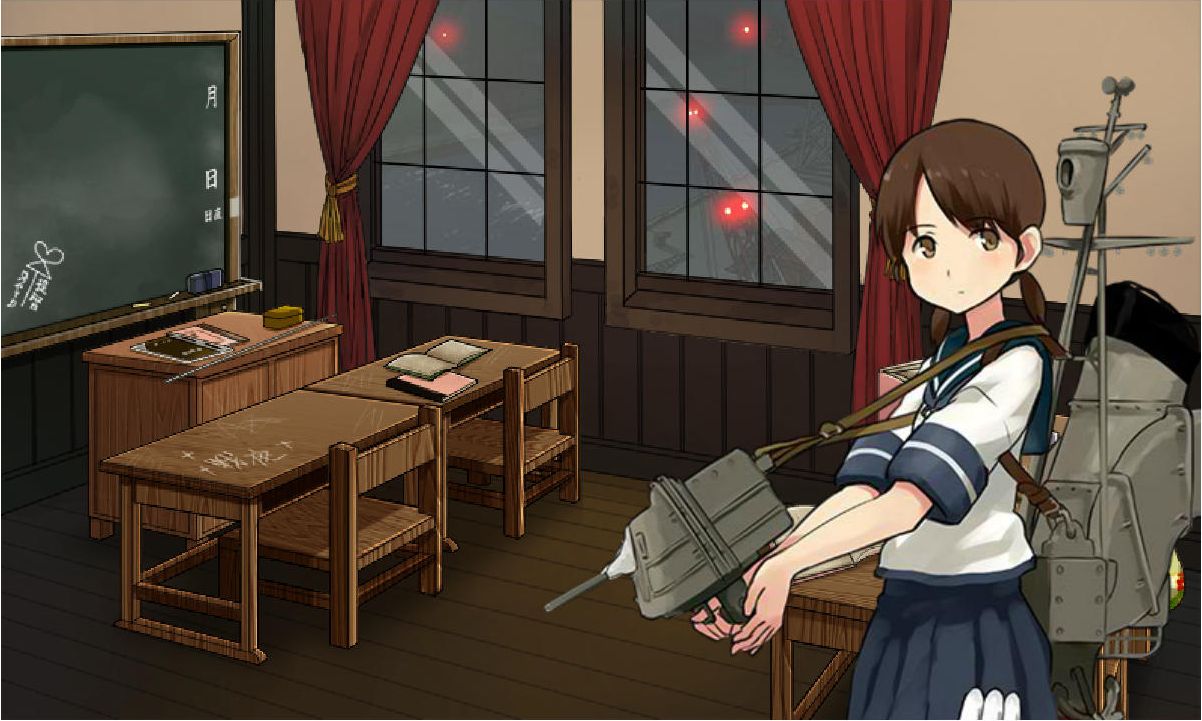 初雪も家具コインを初使用で教室セット（あきつ丸もＬＶ２５で改）: ねこさんなのでした